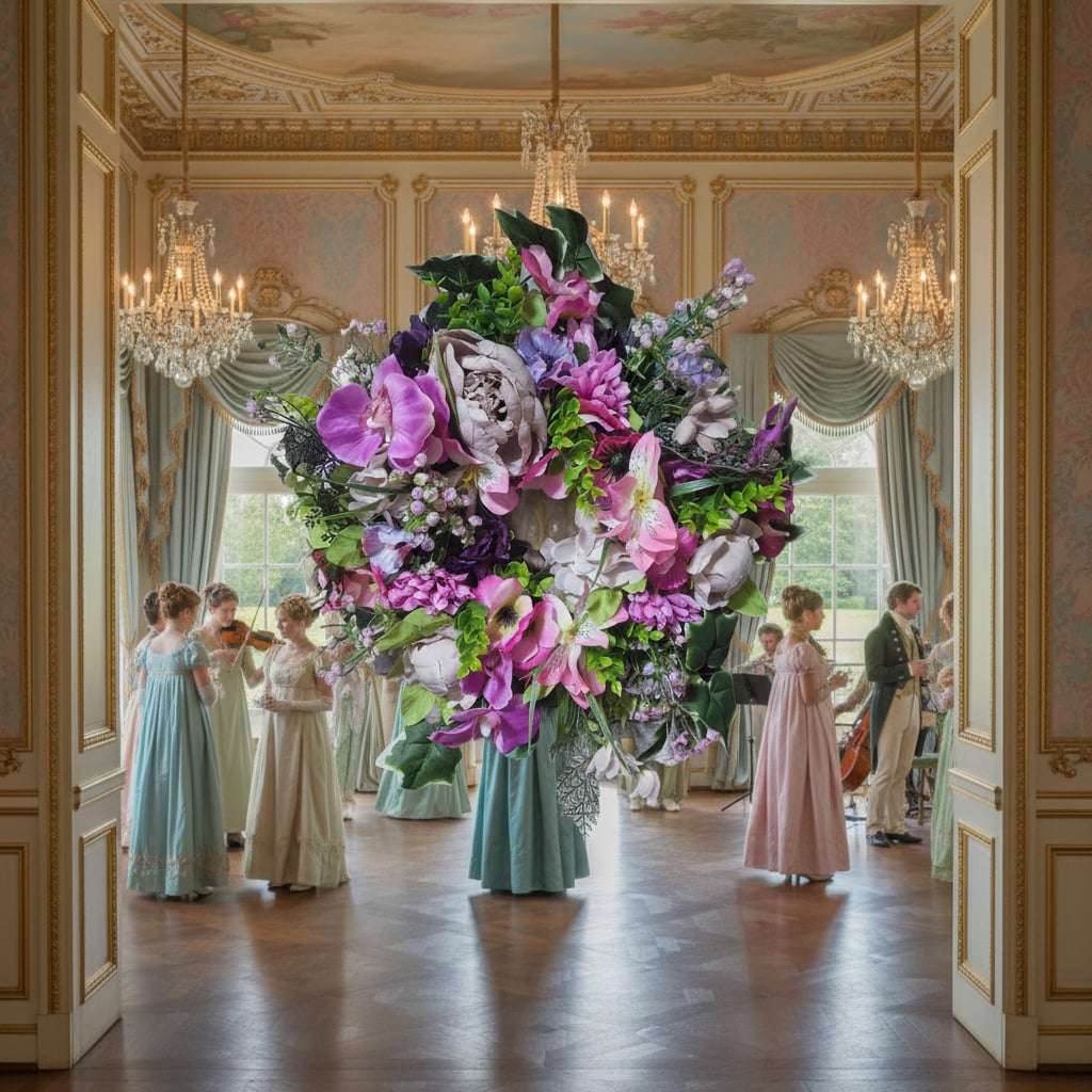 Peony and Orchid Wreath