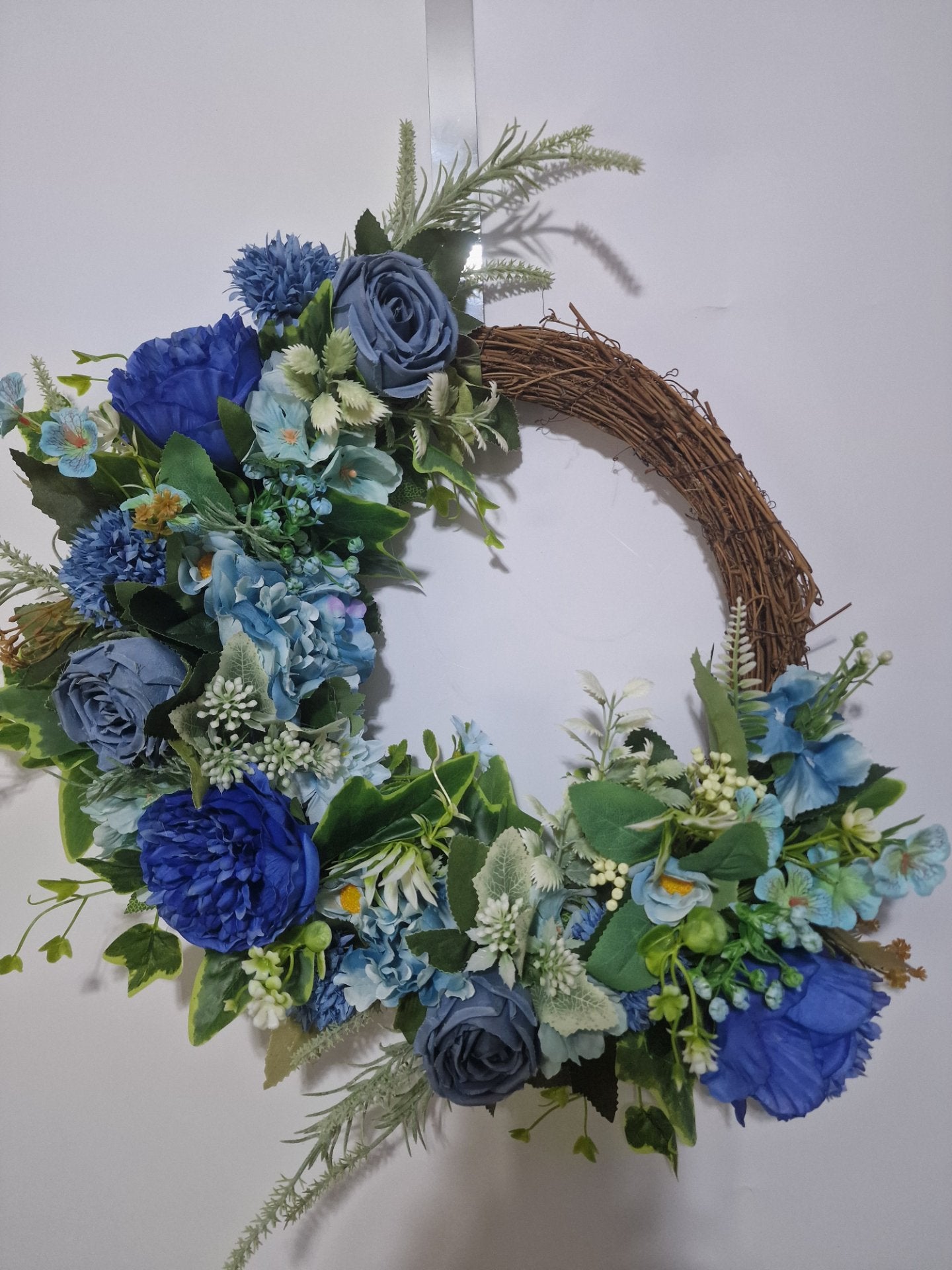 Indigo Rose, Peony and Hydrangea Wreath