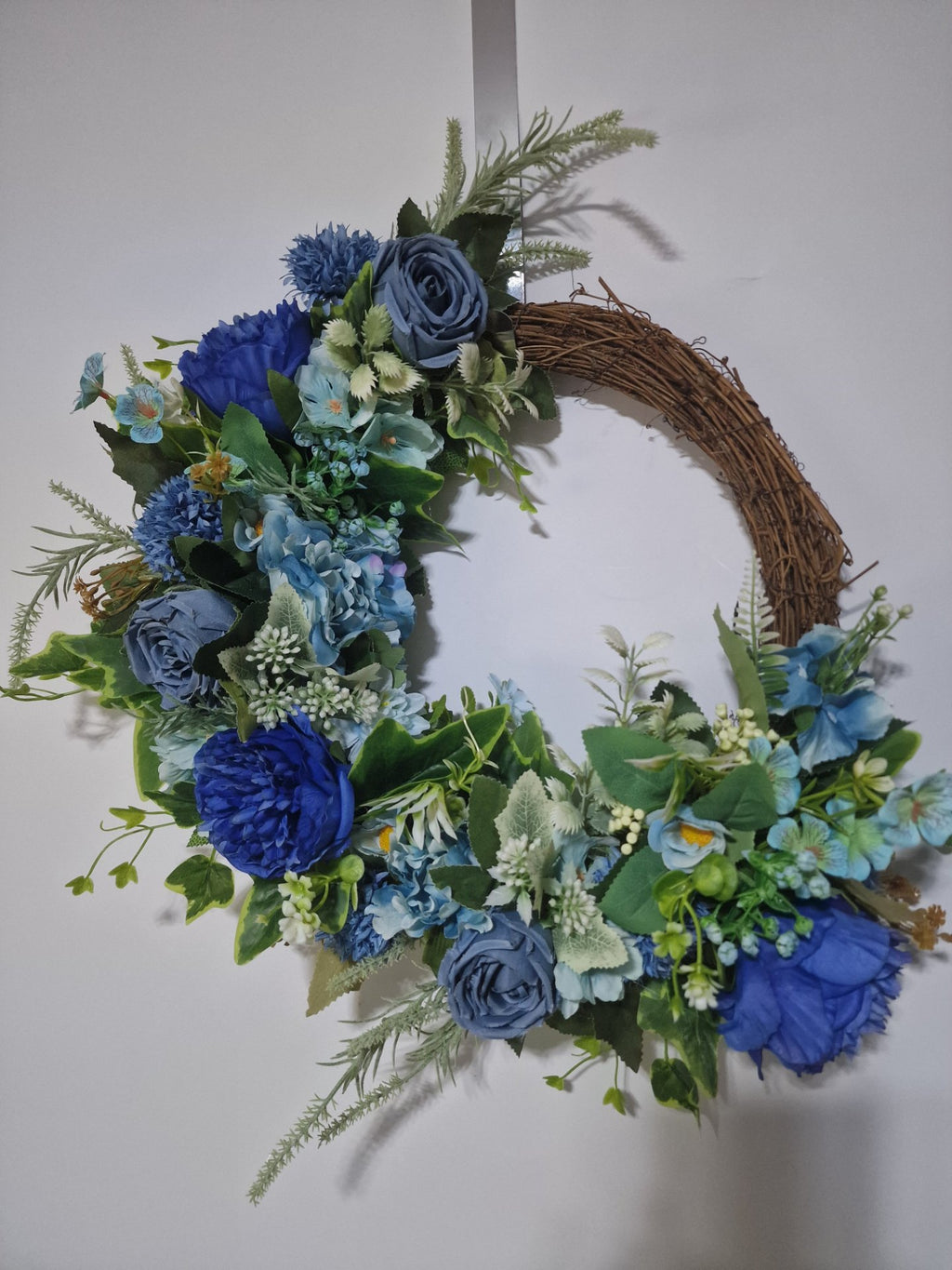 Indigo Rose, Peony and Hydrangea Wreath