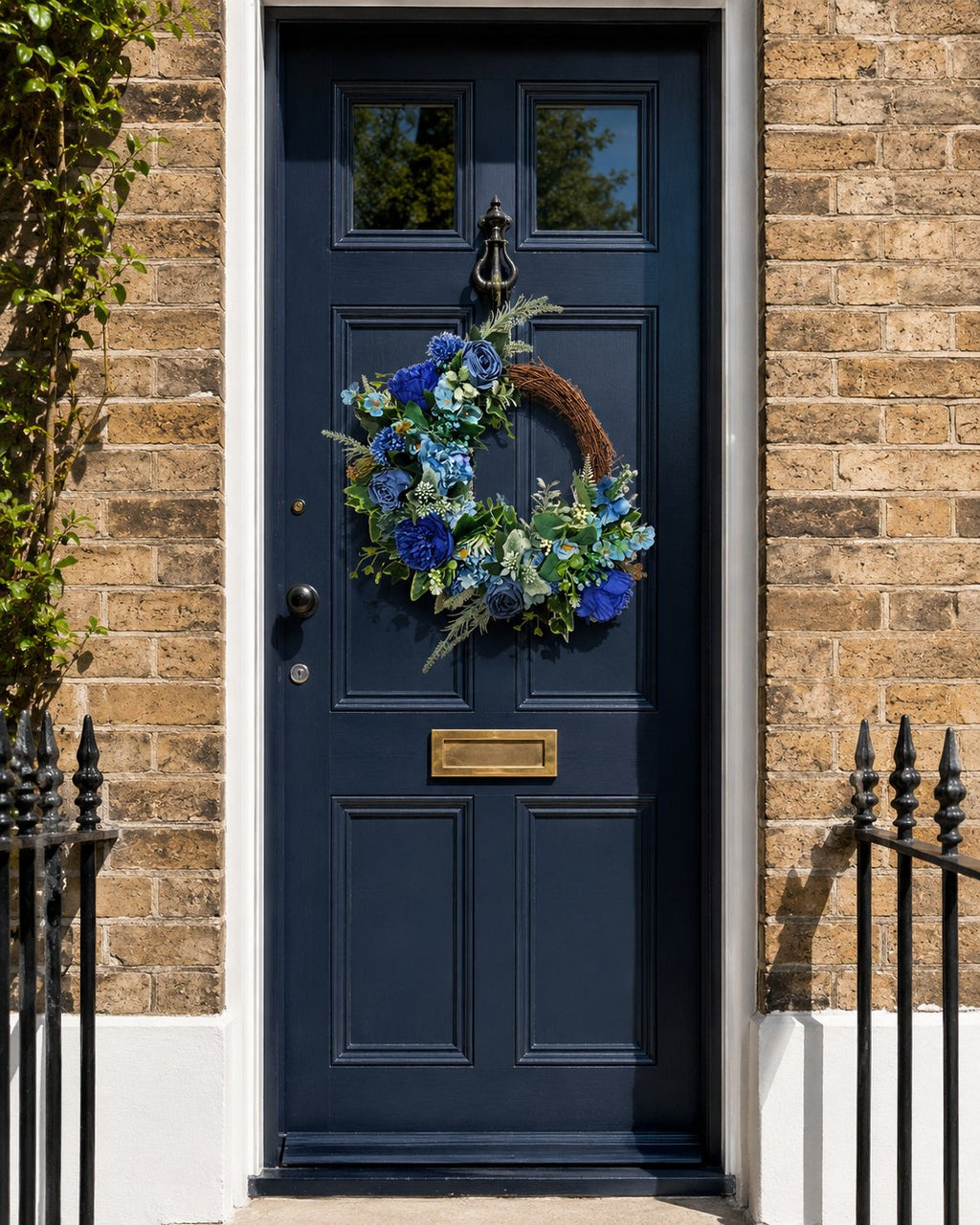 Indigo Rose, Peony and Hydrangea Wreath