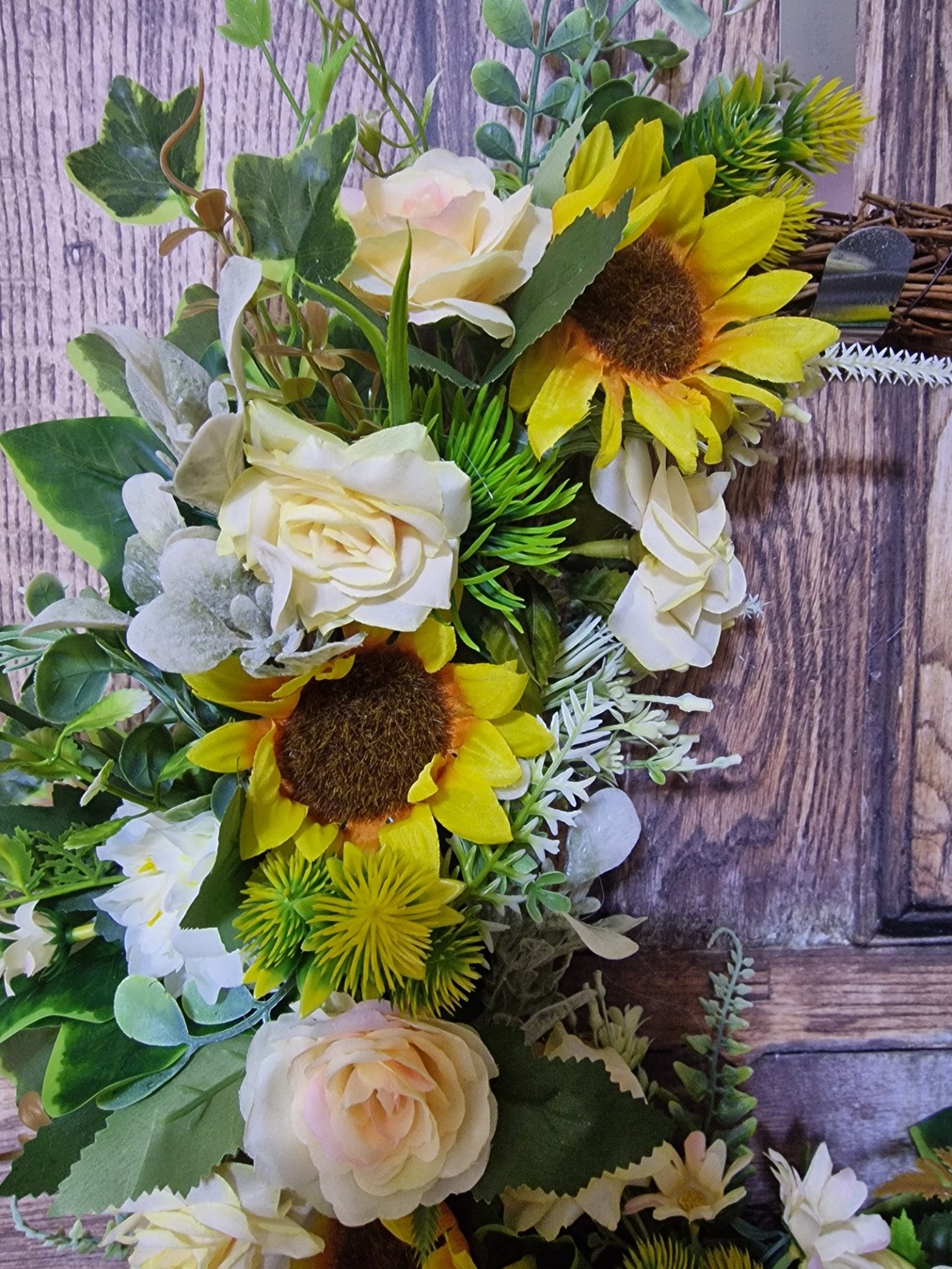Ivory Rose and Sunflower