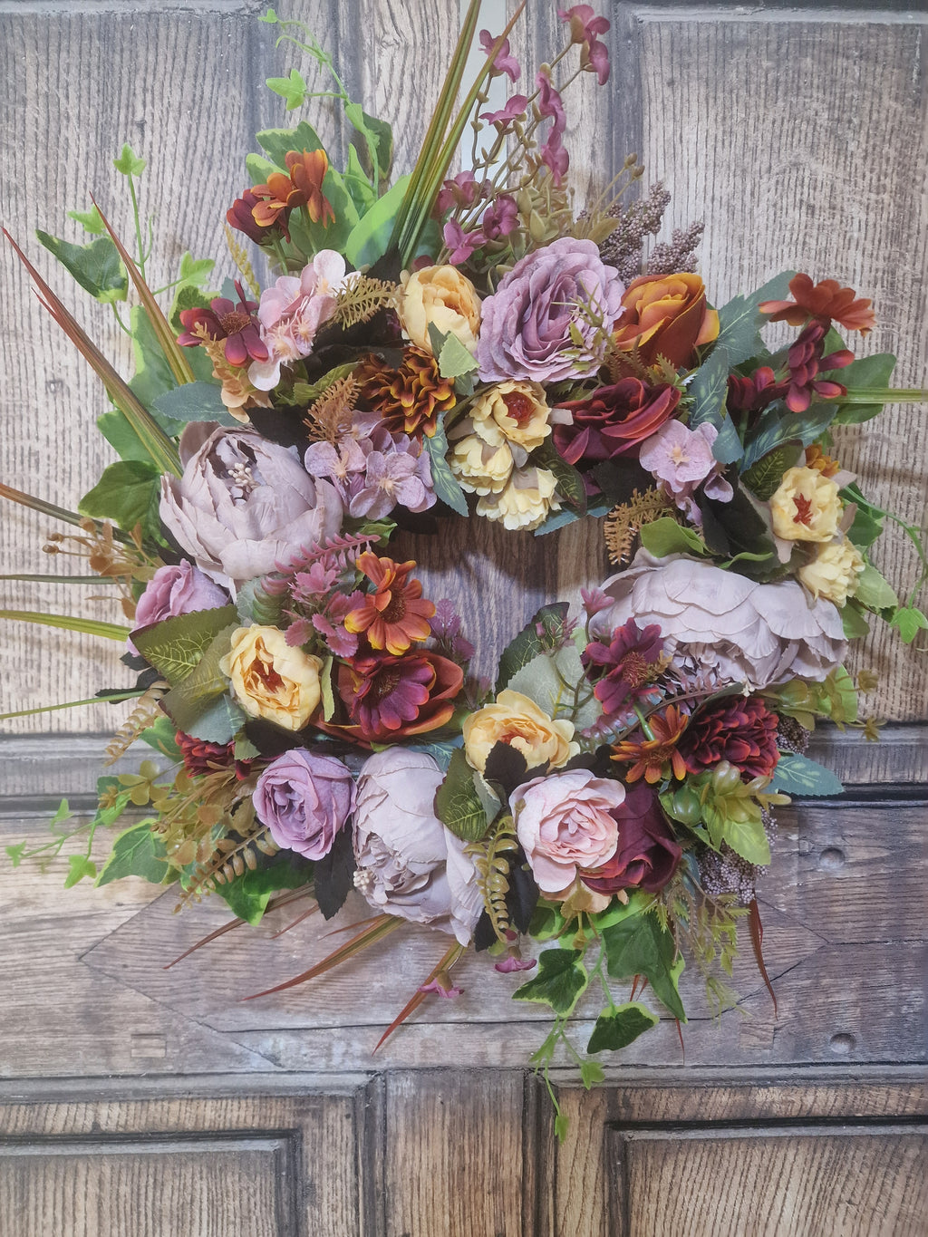 Blush and Autumnal Peonie Wreath