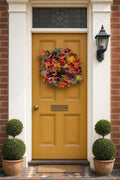 Burgundy and Burnt Orange Autumn Wreath