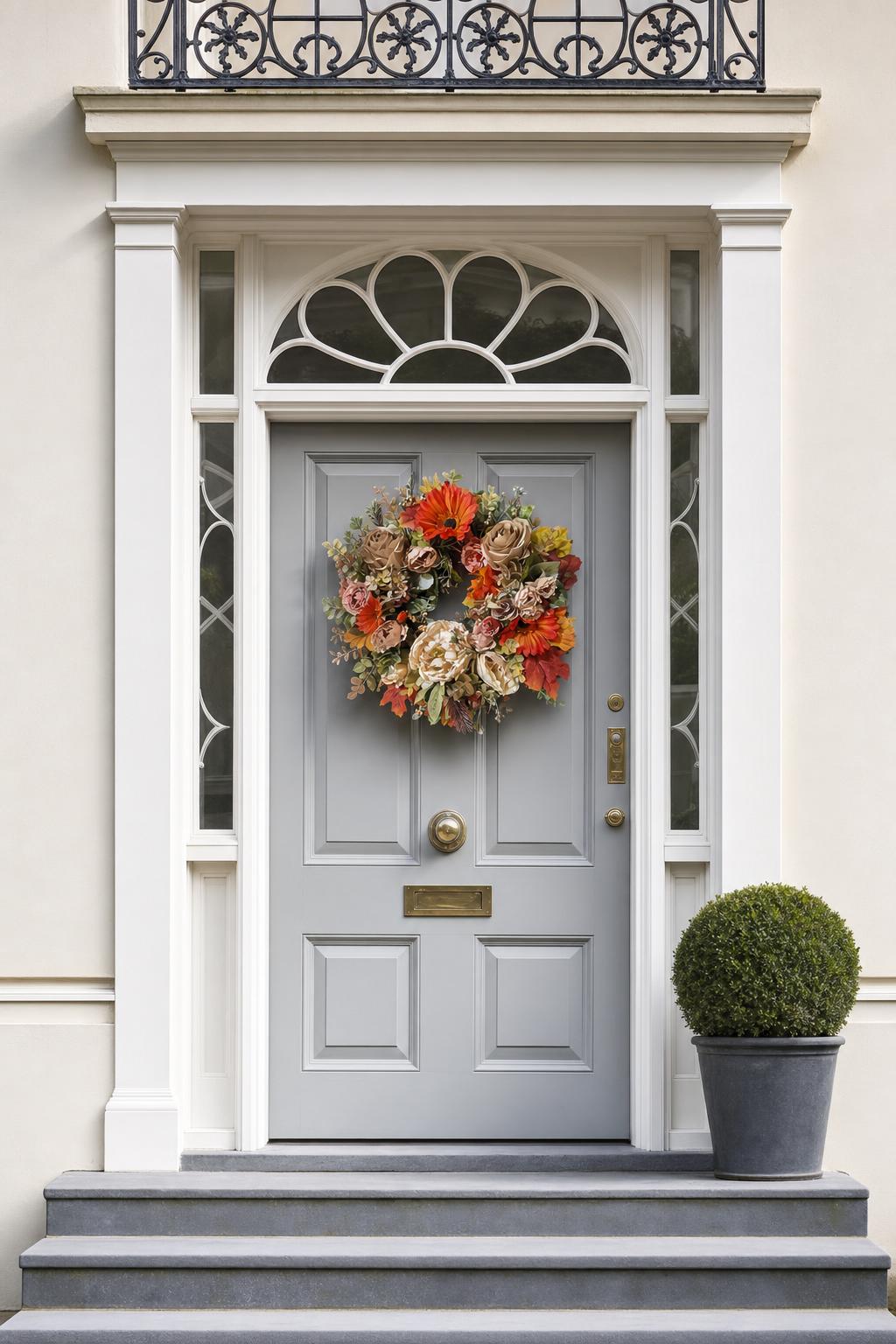 Autumn Coffee and Cream Rose/Peony Wreath