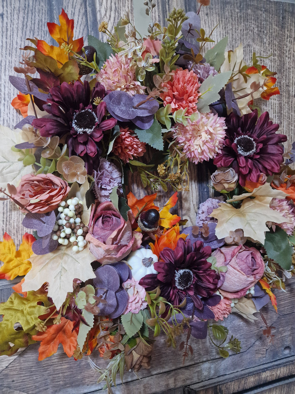 Burgundy Gerbera and Rusts collide