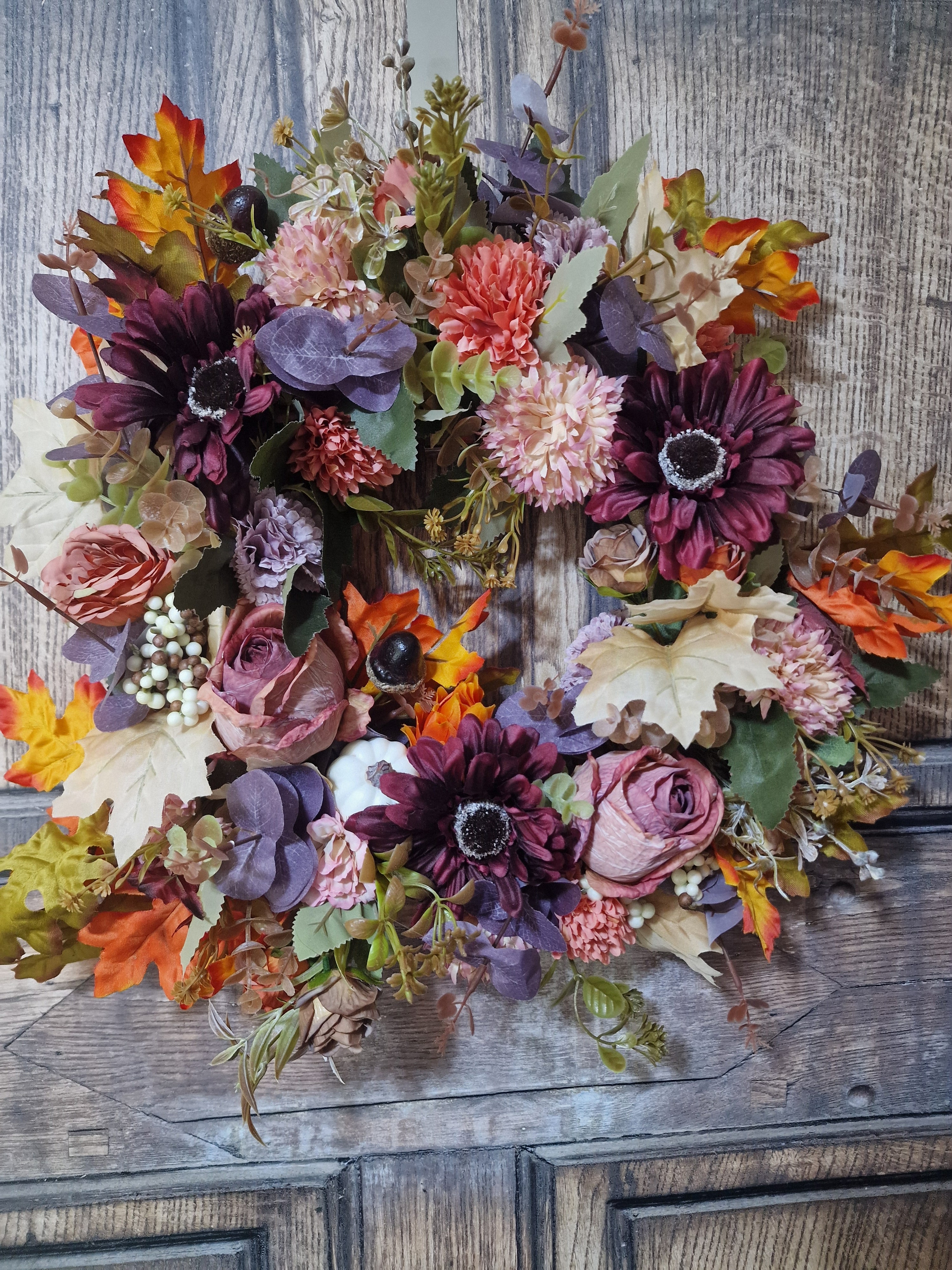 Burgundy Gerbera and Rusts collide