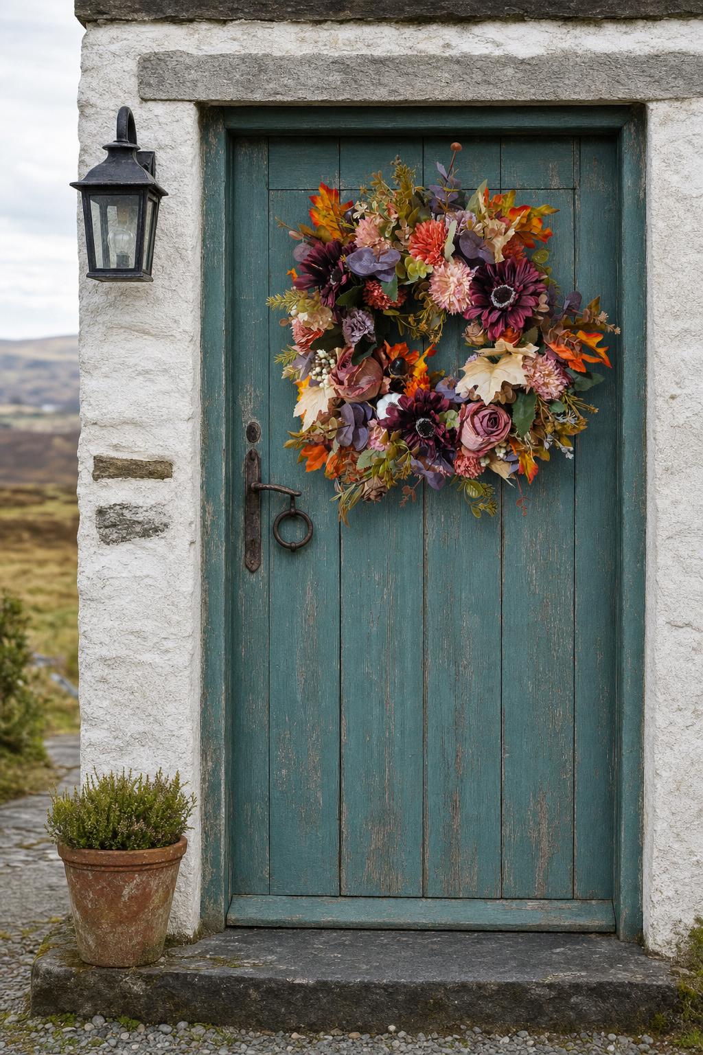 Burgundy Gerbera and Rusts collide