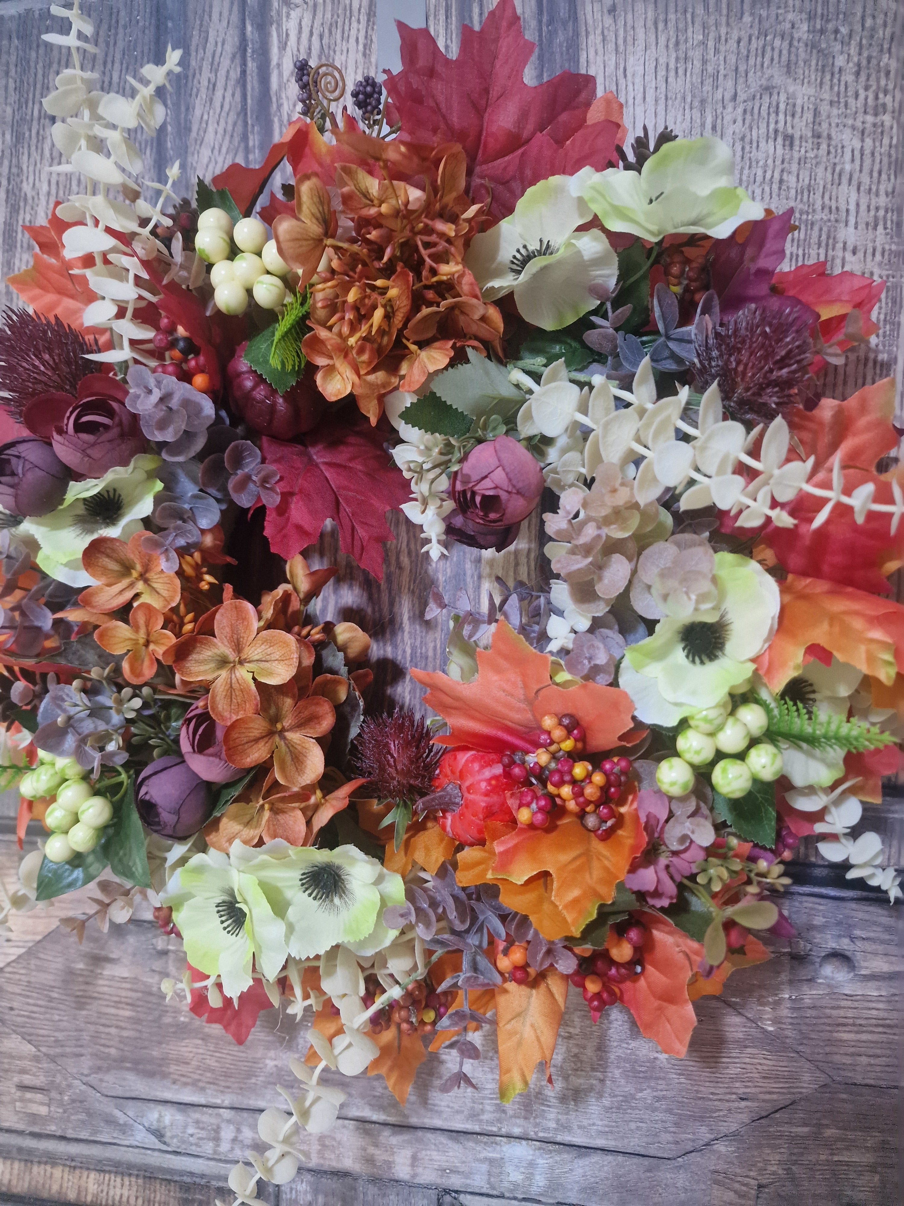 Burgundy and Orange, Autumn Poppy and Berries