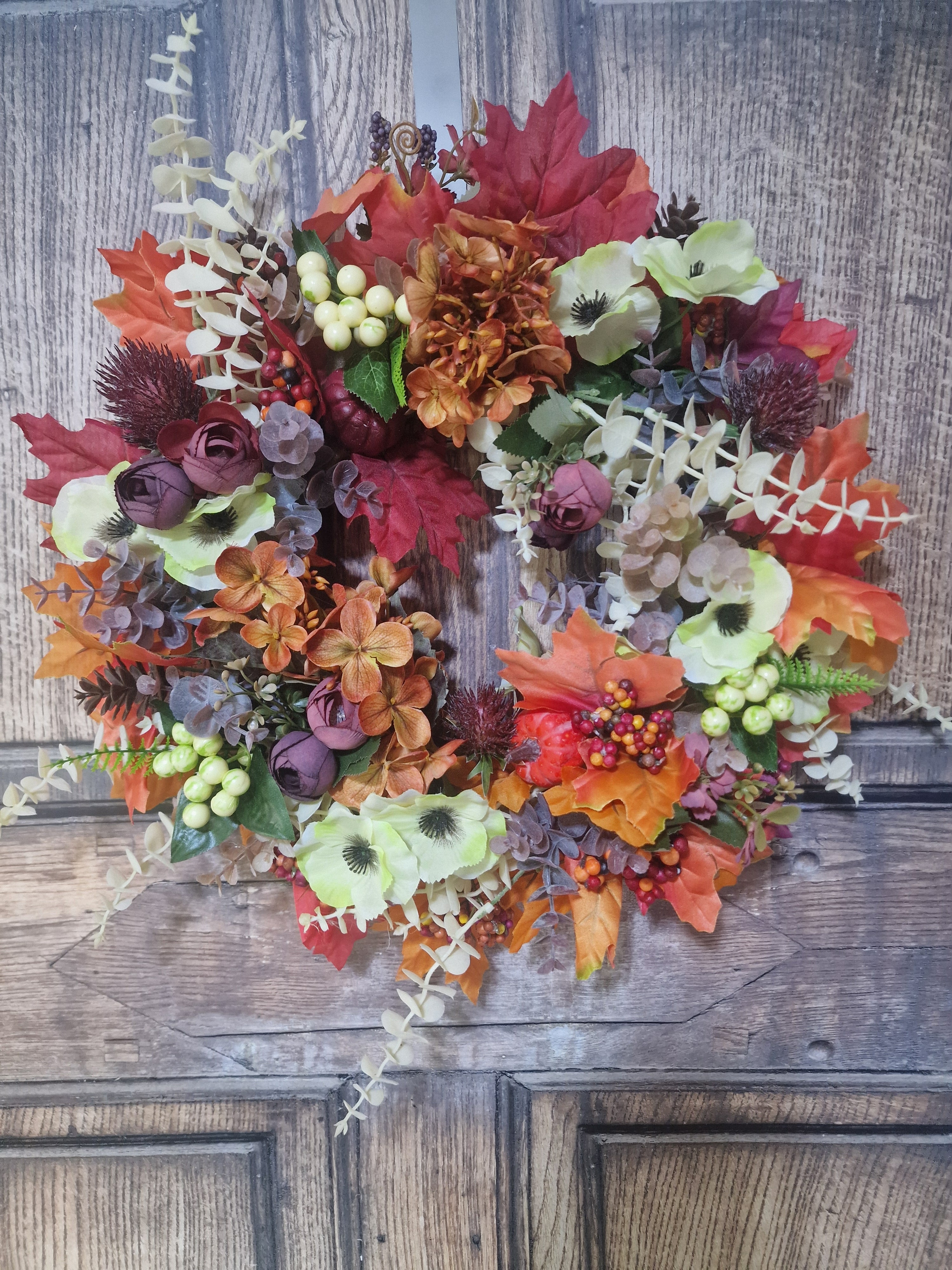 Burgundy and Orange, Autumn Poppy and Berries