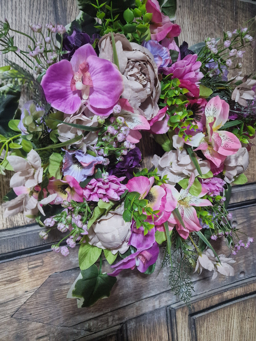 Peony and Orchid Wreath