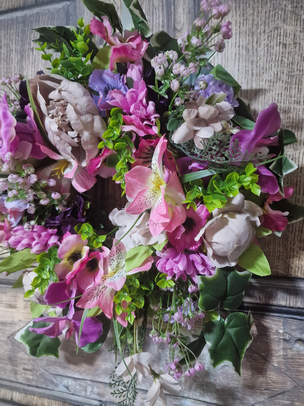 Peony and Orchid Wreath