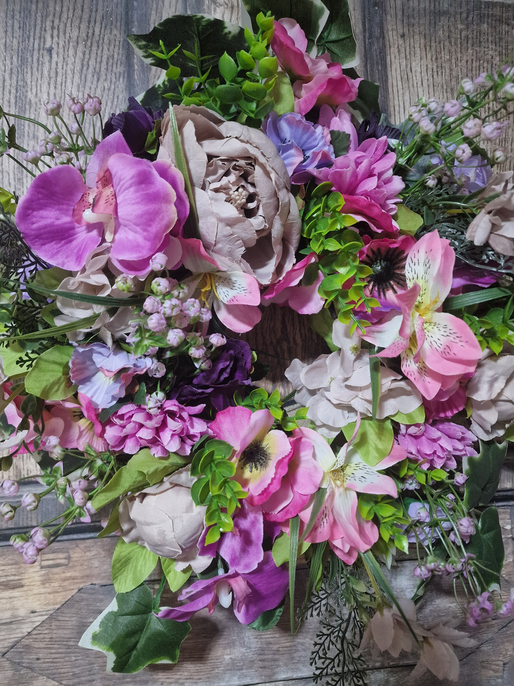 Peony and Orchid Wreath