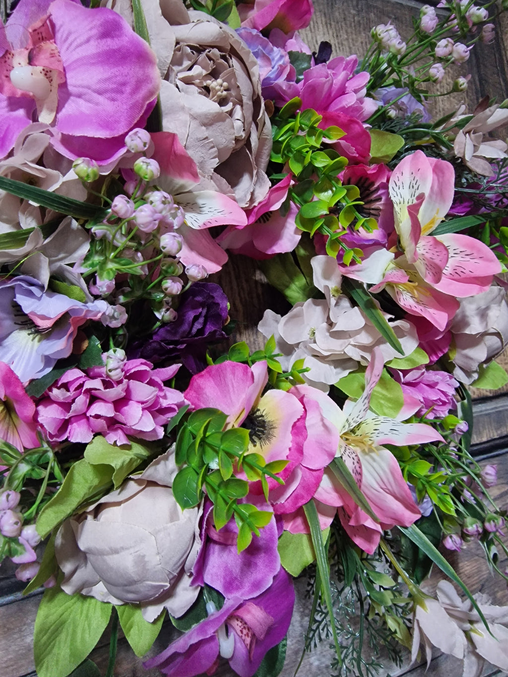 Peony and Orchid Wreath