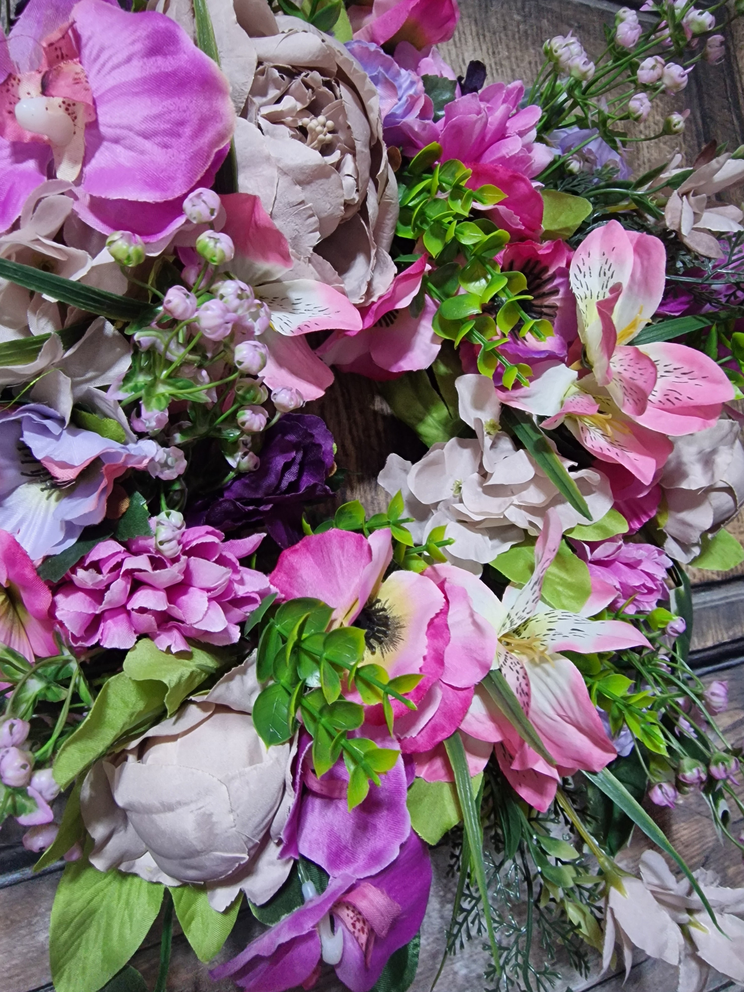 Peony and Orchid Wreath