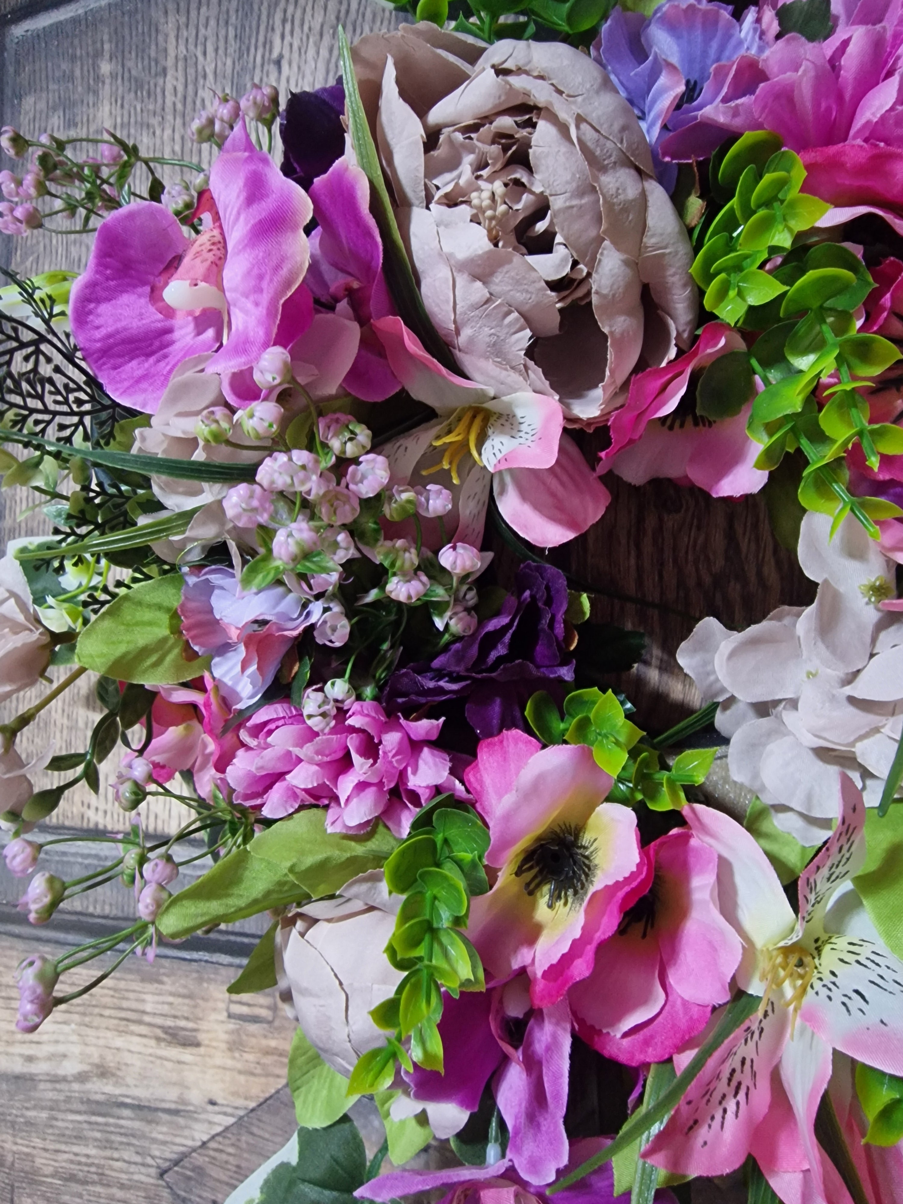 Peony and Orchid Wreath