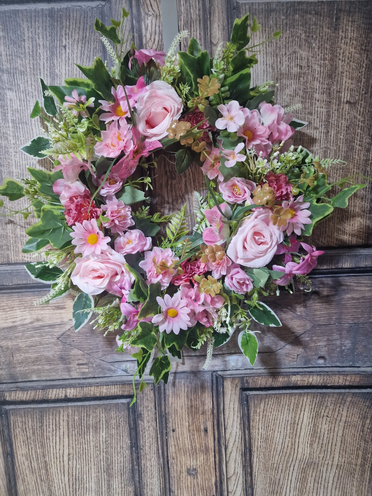 Pale Pink Summer Rose Wreath