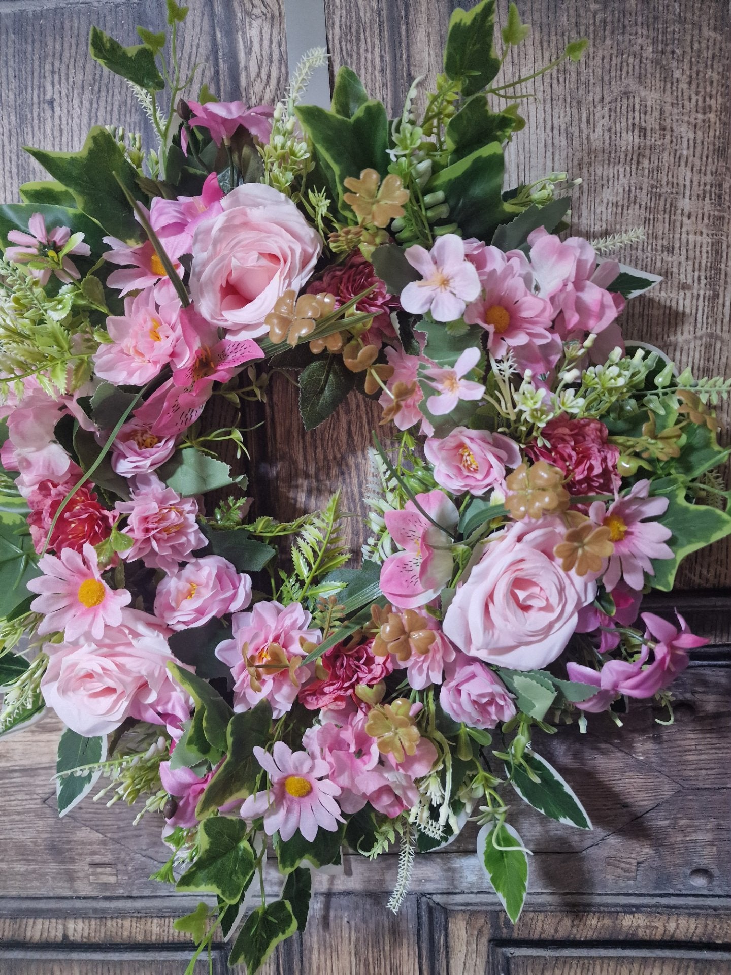 Pale Pink Summer Rose Wreath