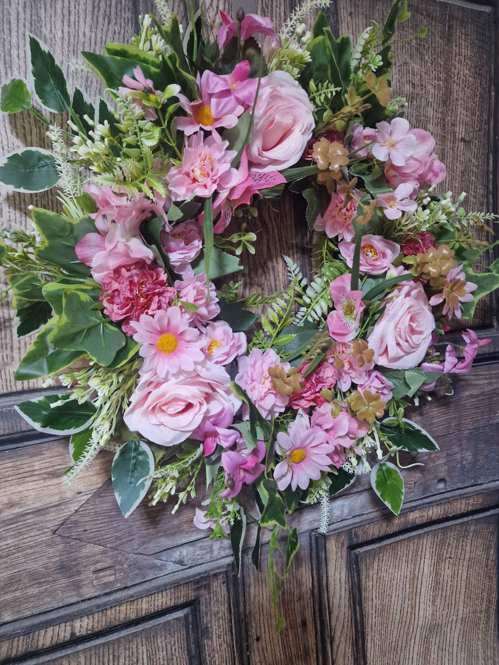 Pale Pink Summer Rose Wreath