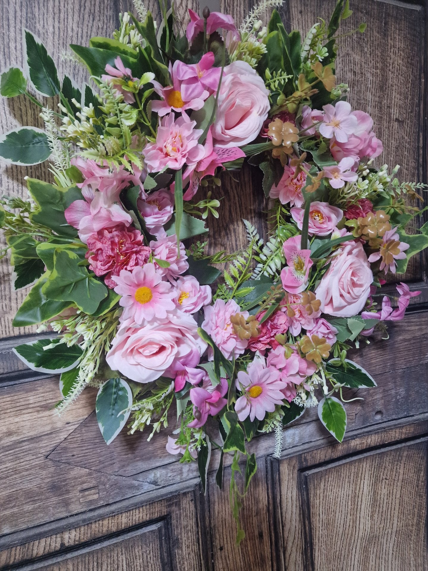 Pale Pink Summer Rose Wreath