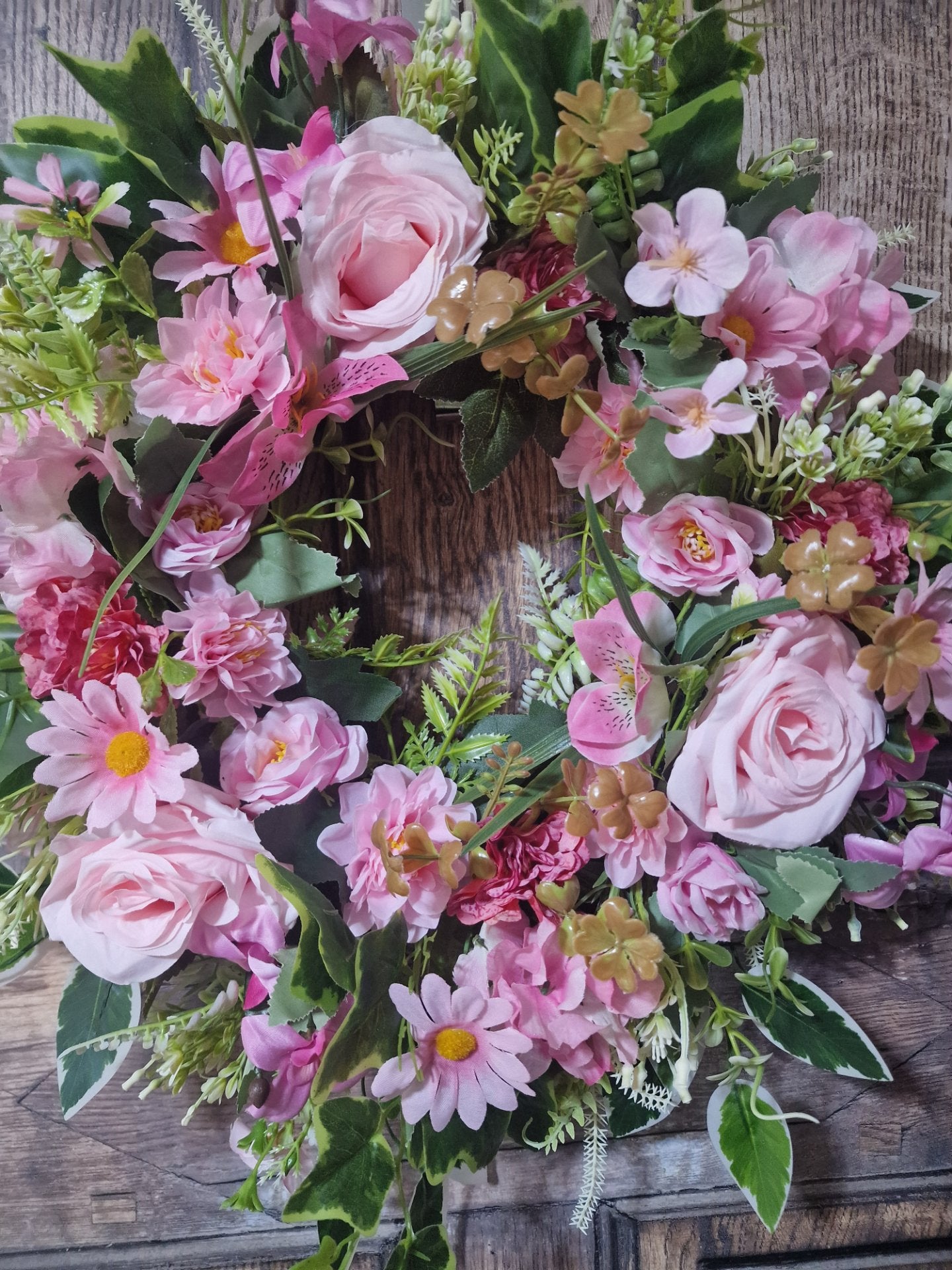 Pale Pink Summer Rose Wreath