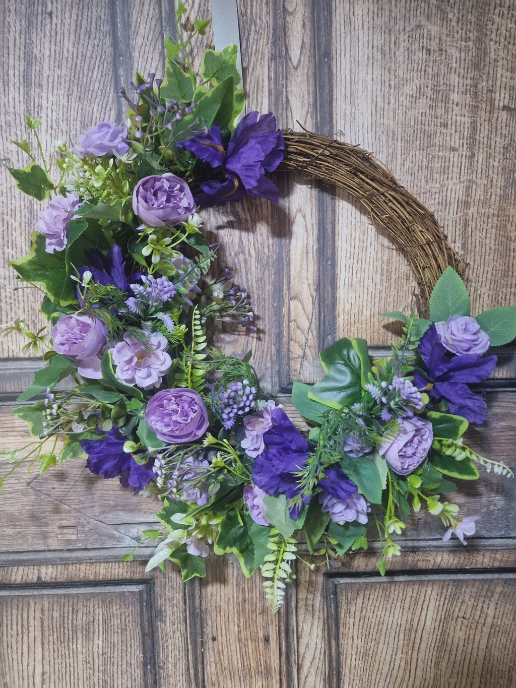 Lavender and Purple Crescent Wreath