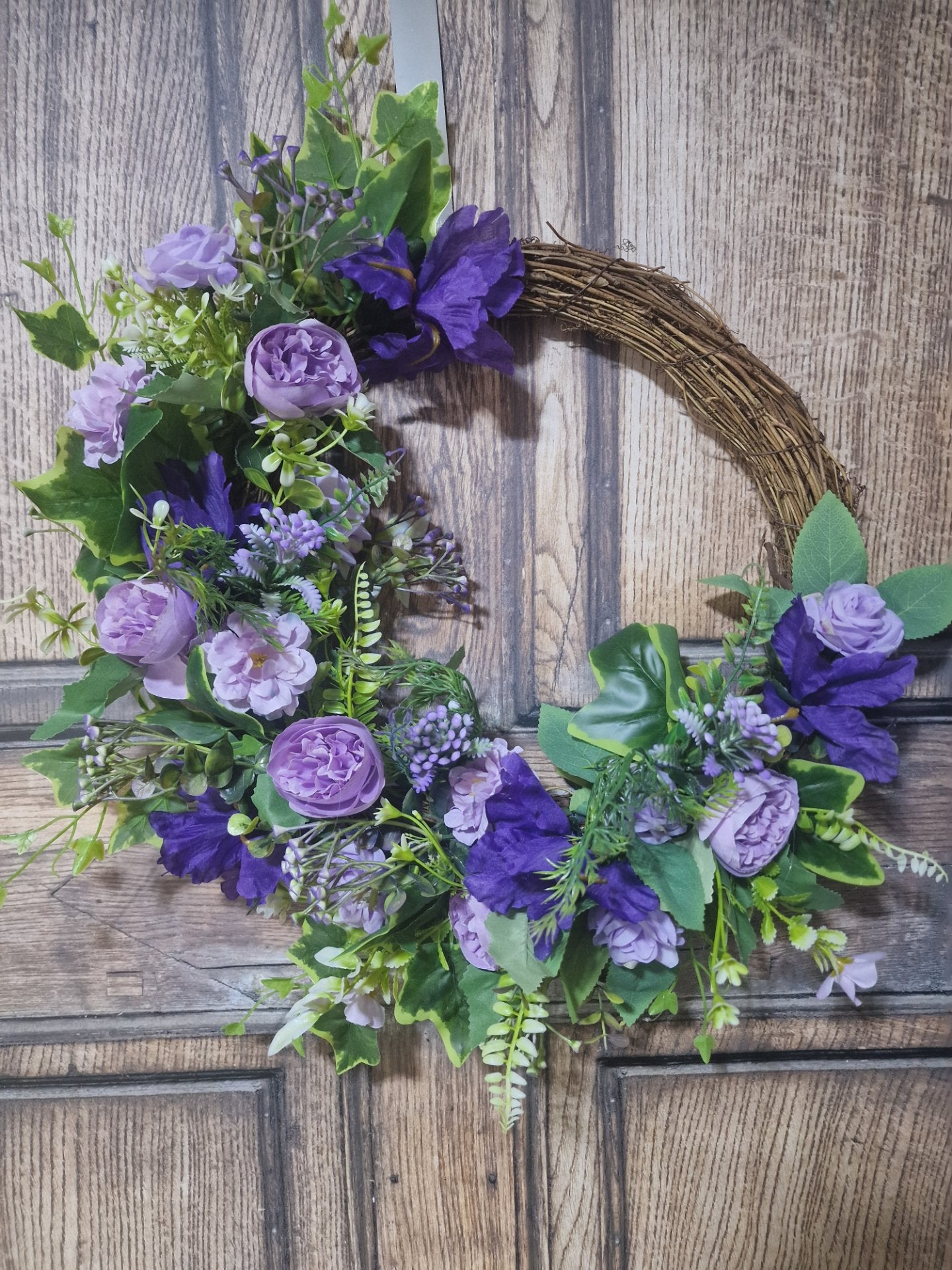 Lavender and Purple Crescent Wreath
