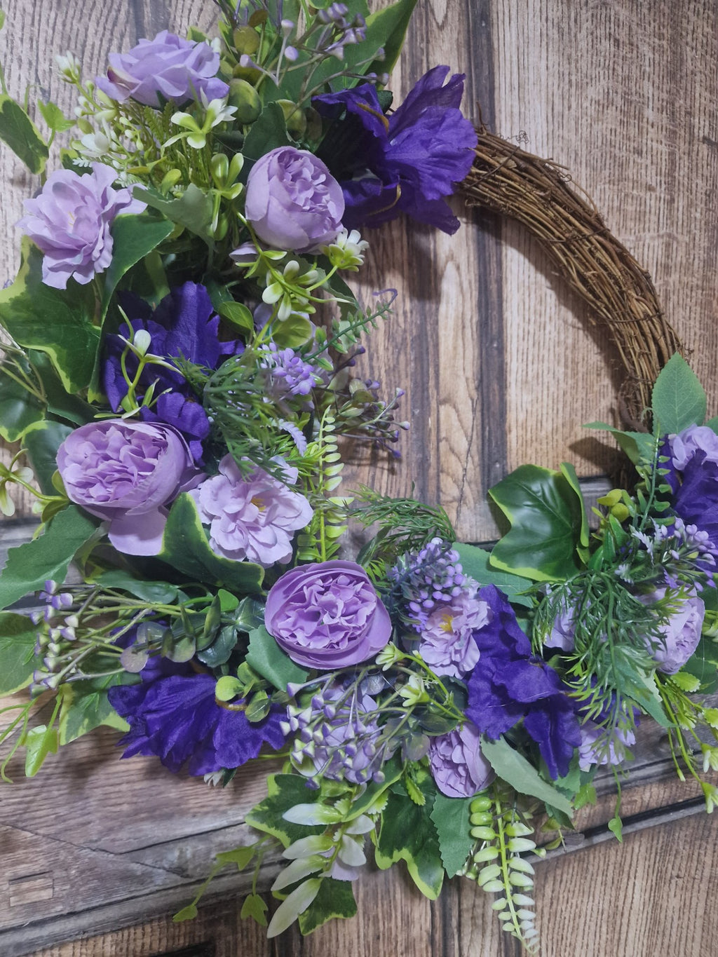 Lavender and Purple Crescent Wreath