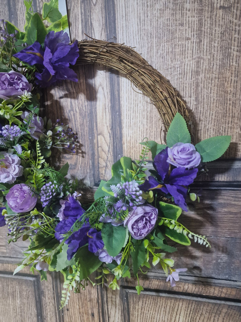 Lavender and Purple Crescent Wreath