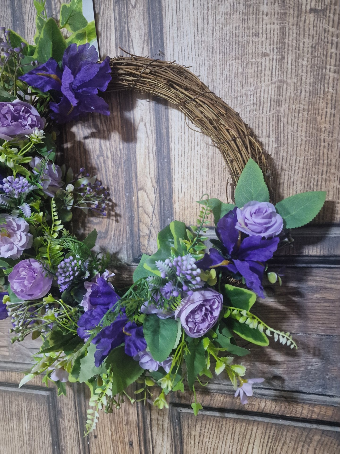 Lavender and Purple Crescent Wreath