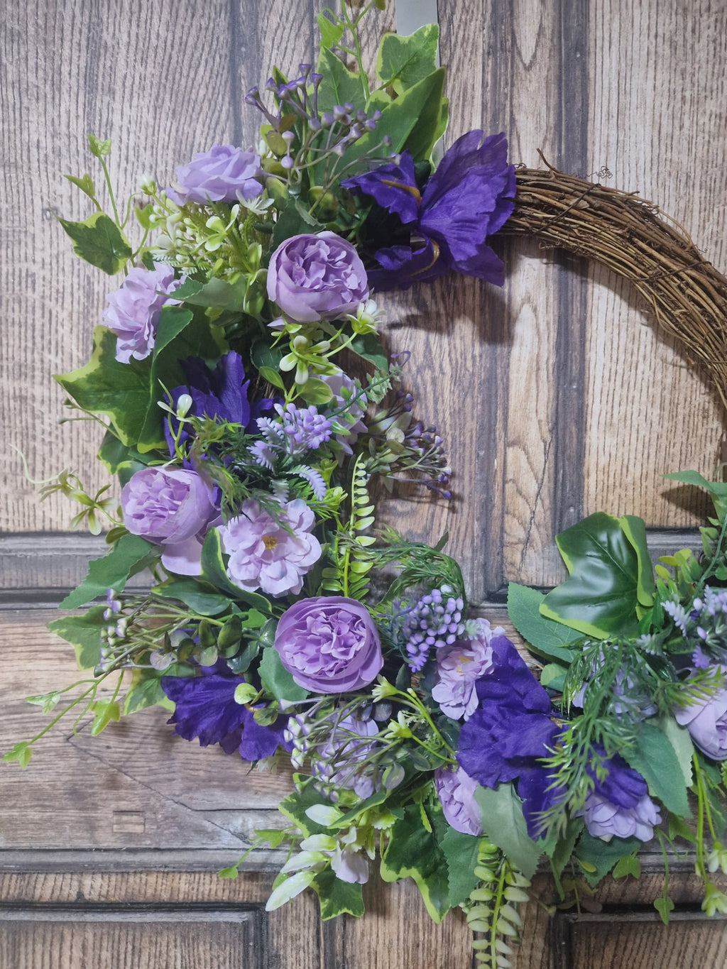 Lavender and Purple Crescent Wreath