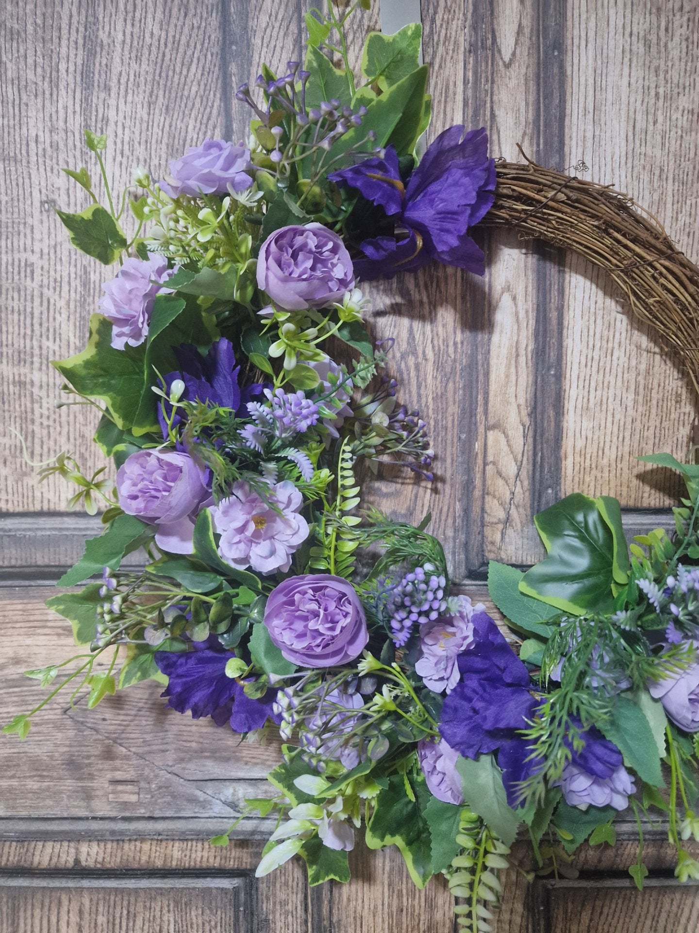 Lavender and Purple Crescent Wreath
