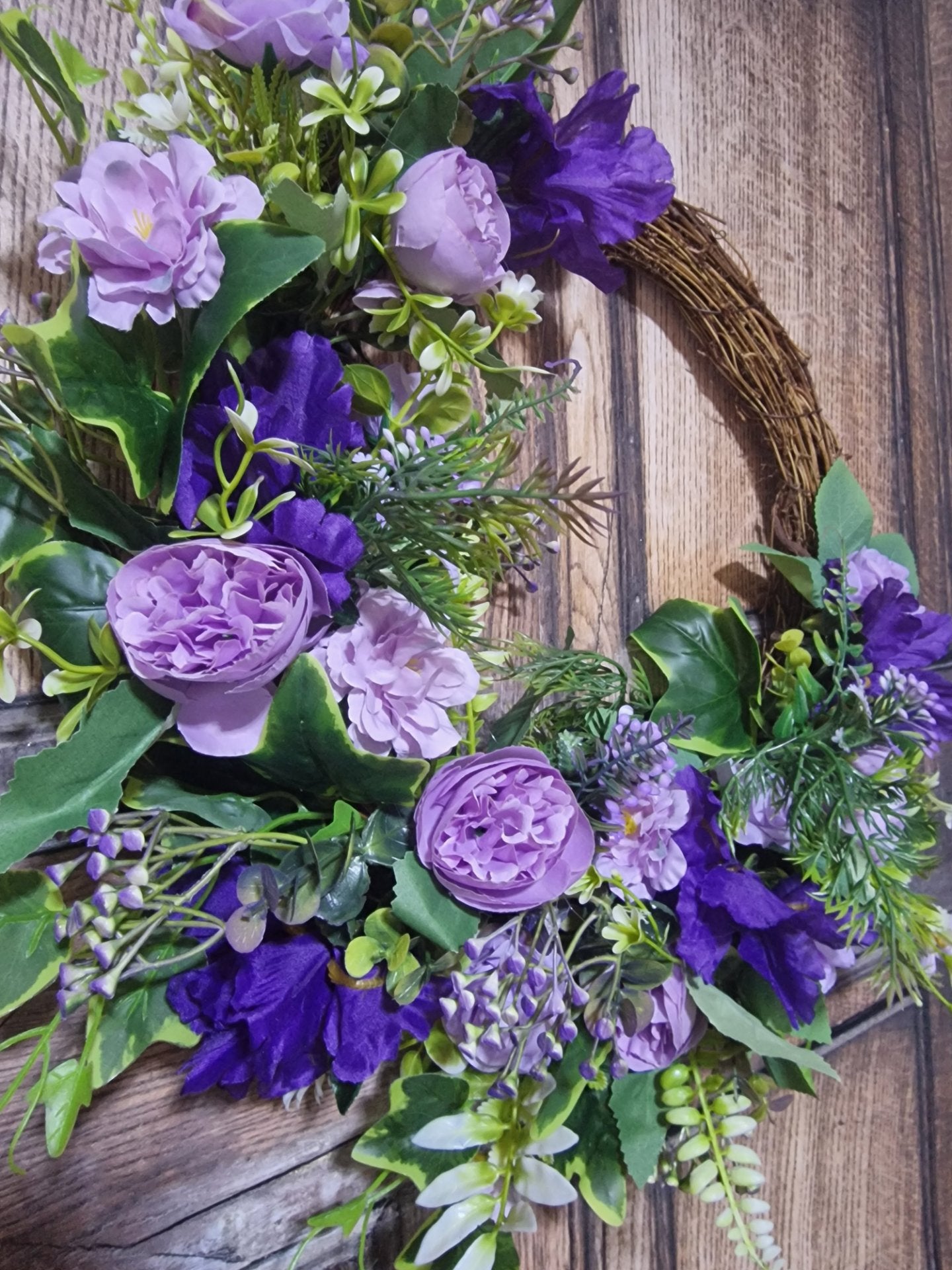 Lavender and Purple Crescent Wreath
