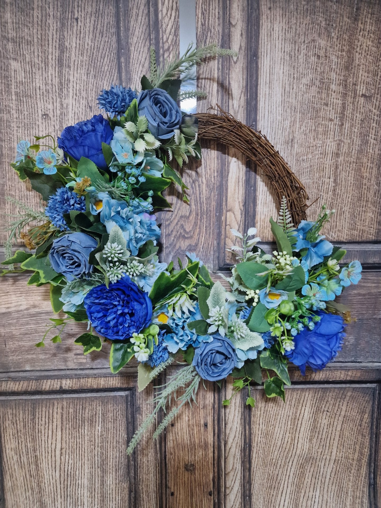 Indigo Rose, Peony and Hydrangea Wreath