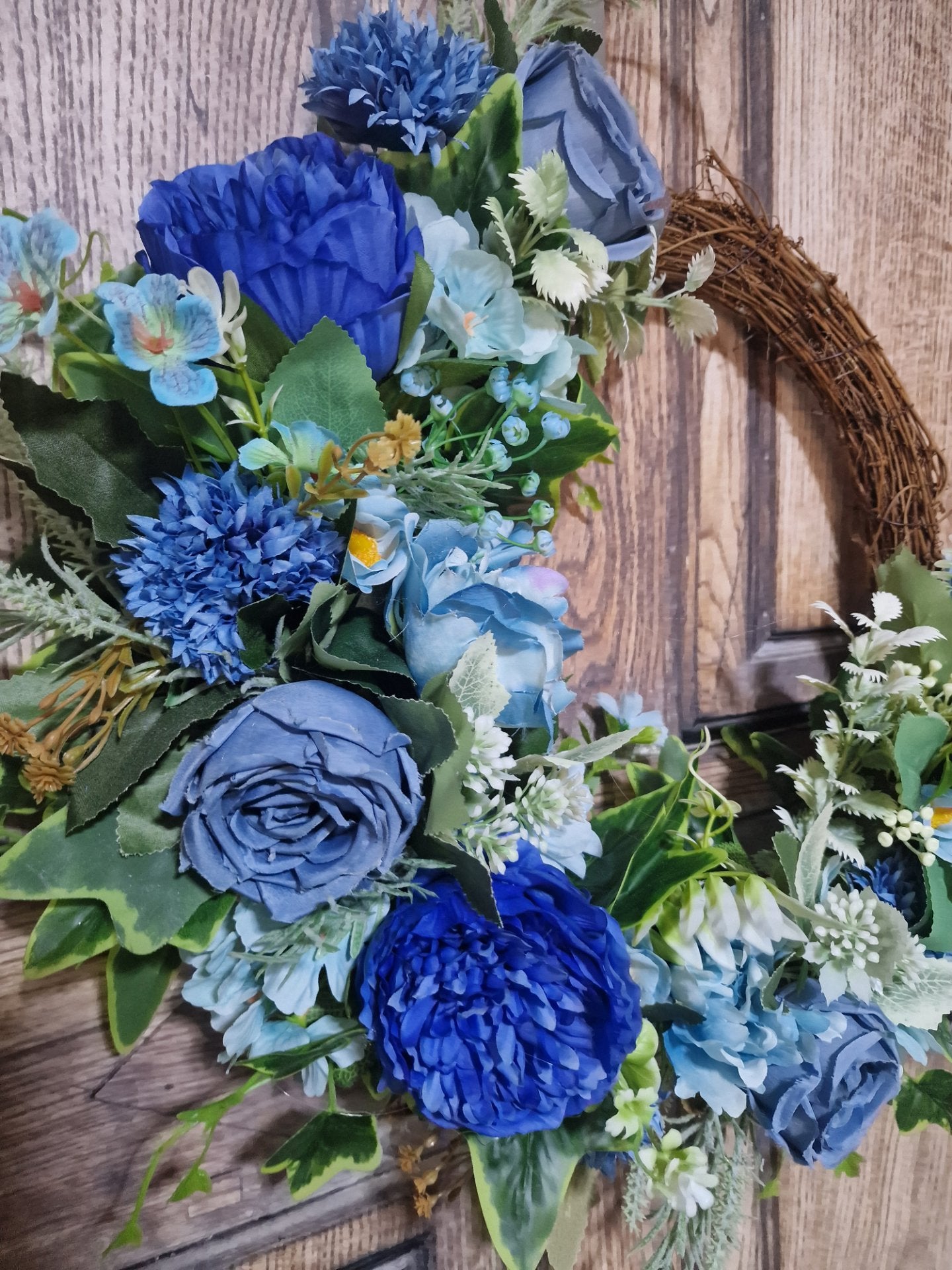 Indigo Rose, Peony and Hydrangea Wreath