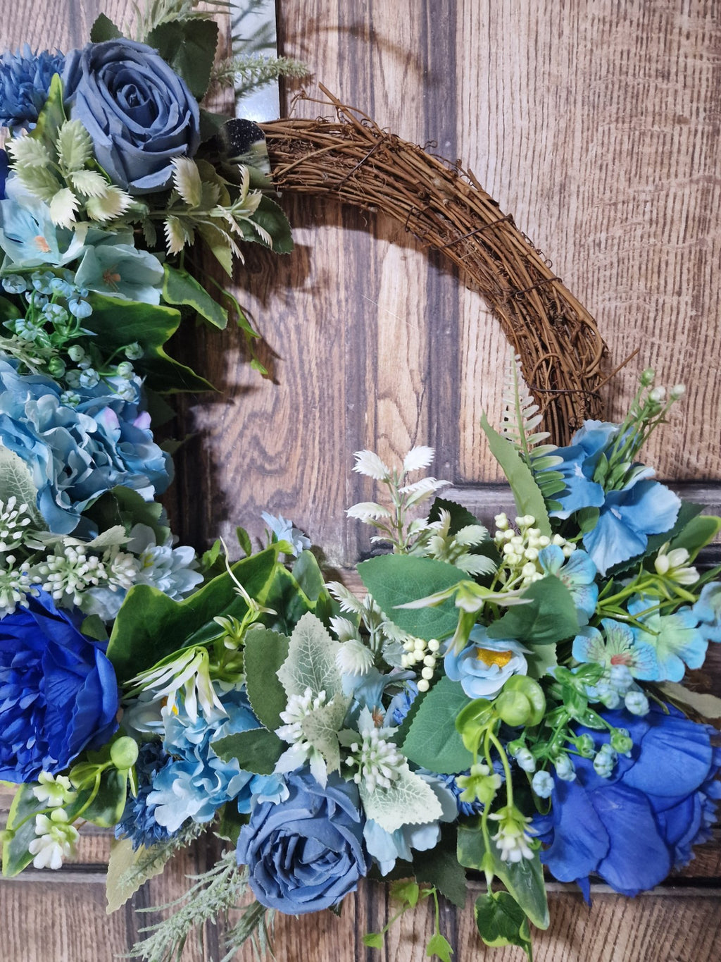 Indigo Rose, Peony and Hydrangea Wreath