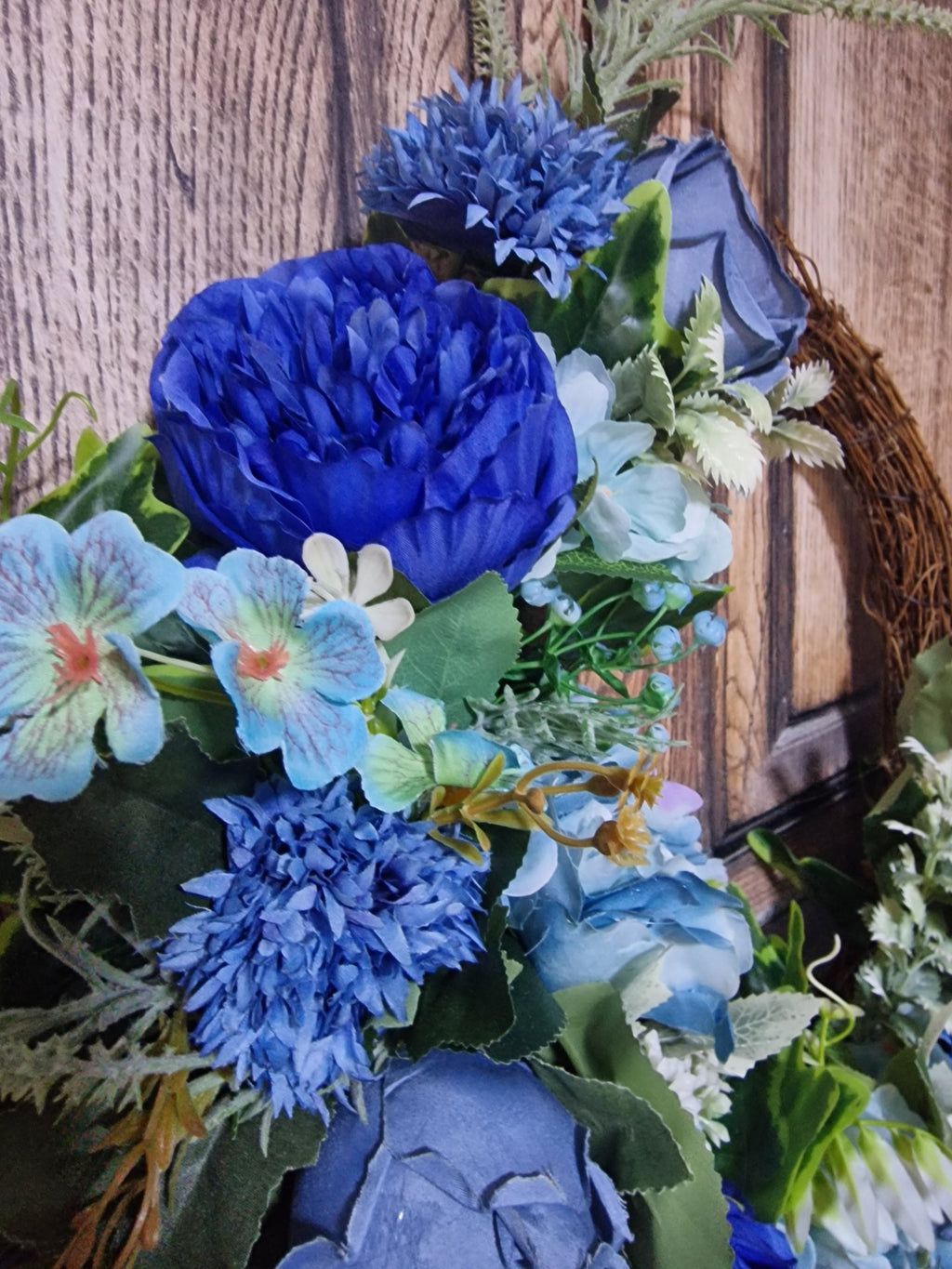 Indigo Rose, Peony and Hydrangea Wreath
