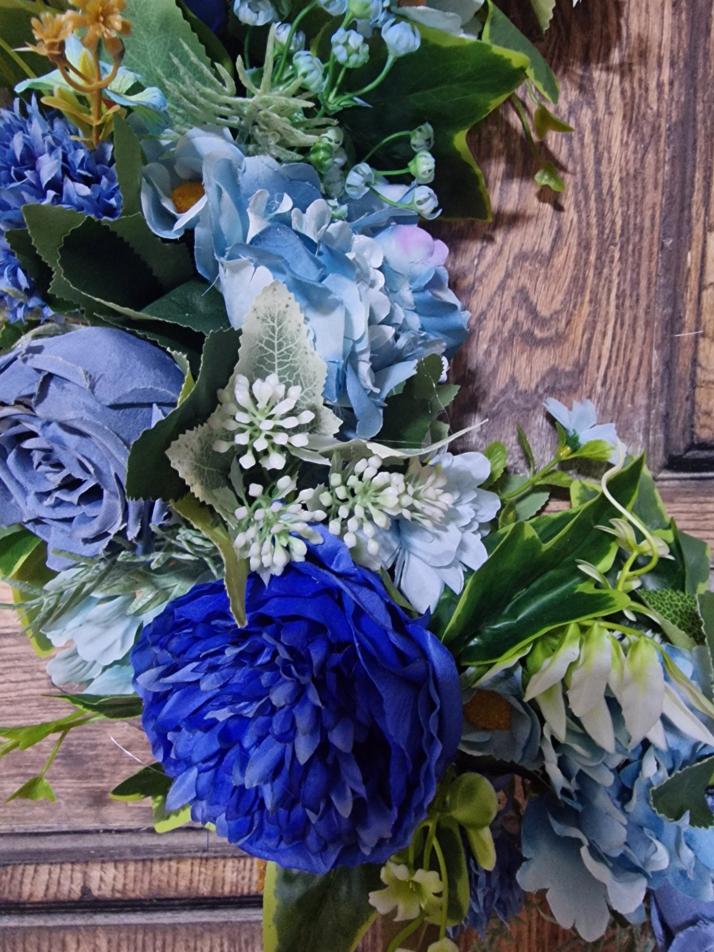 Indigo Rose, Peony and Hydrangea Wreath