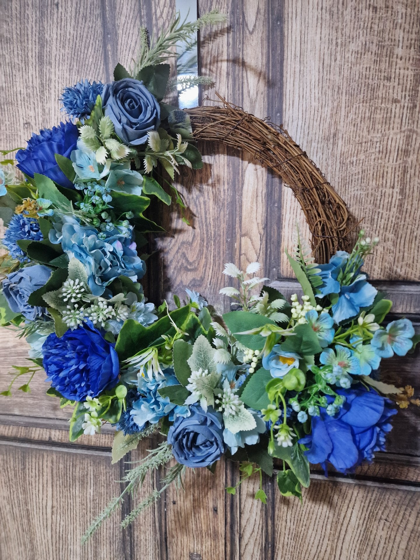 Indigo Rose, Peony and Hydrangea Wreath
