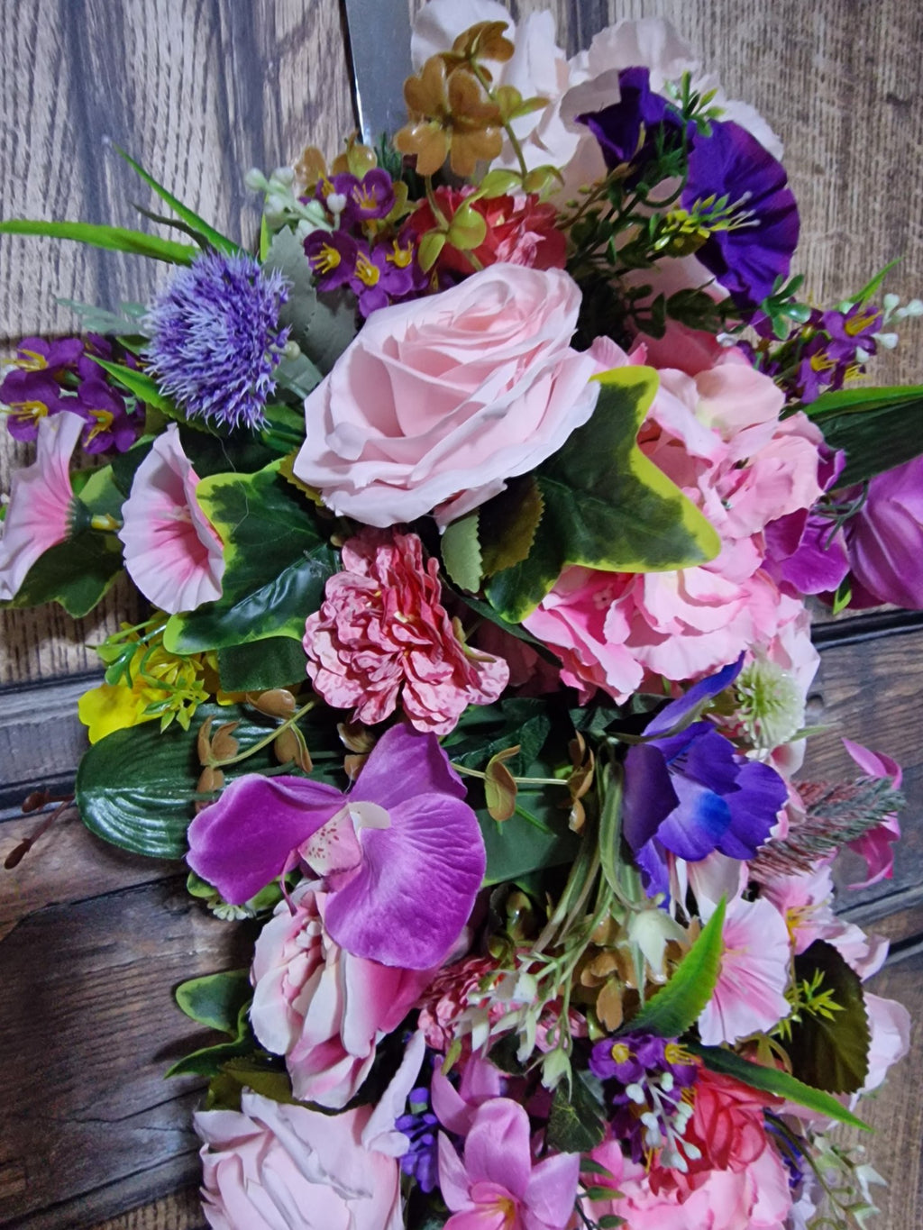 Pastel Pink Rose and Lavender Door Swag
