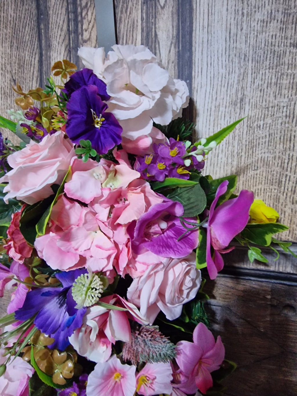 Pastel Pink Rose and Lavender Door Swag
