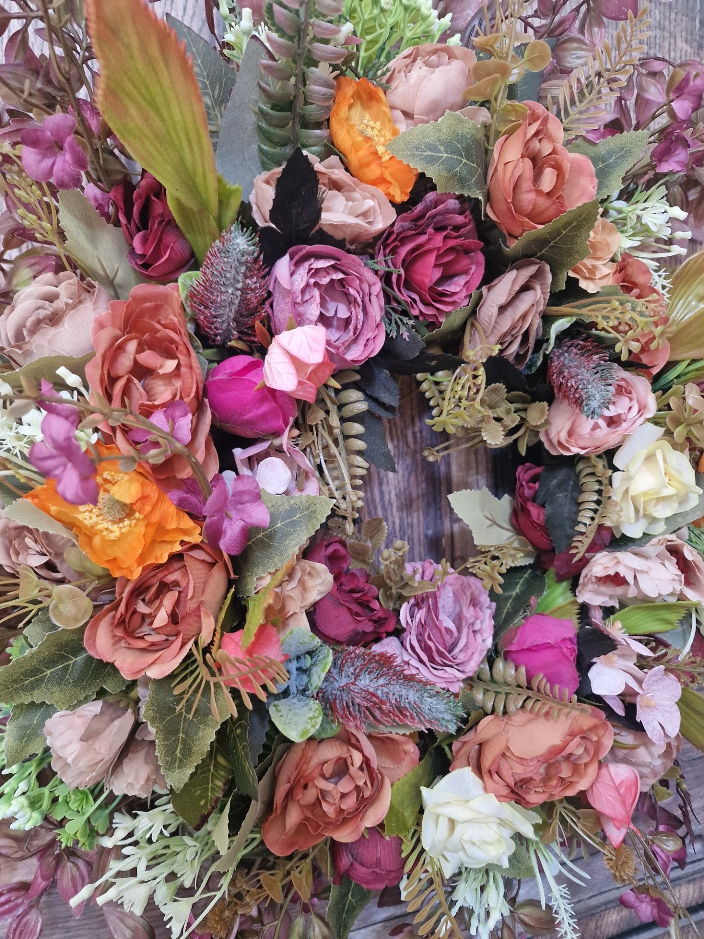 Burgundy and Rust, Roses and Peonies