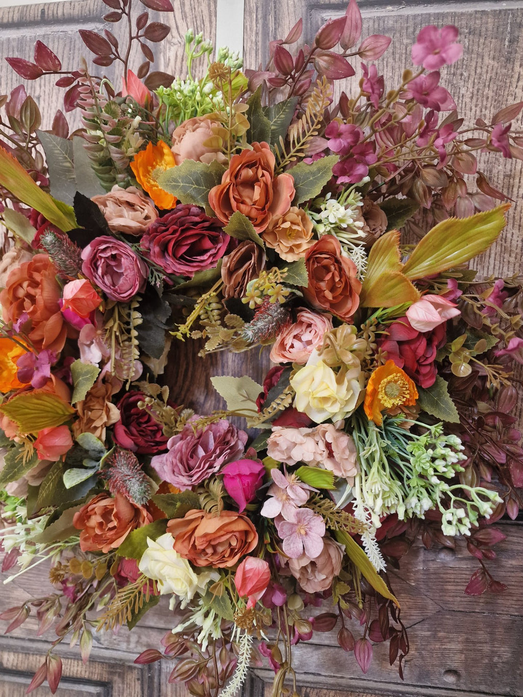 Burgundy and Rust, Roses and Peonies
